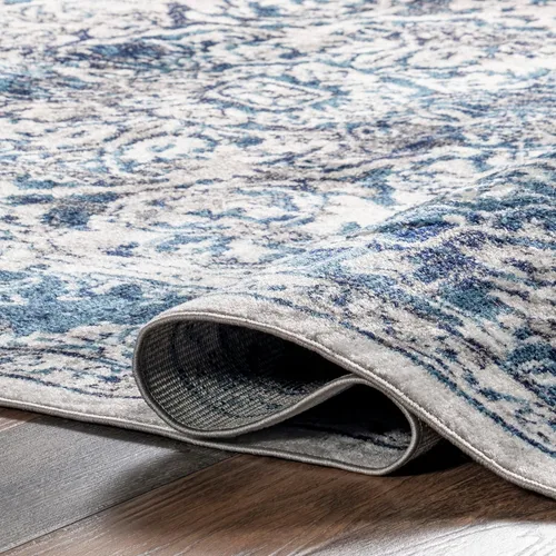 Vista 6 de nuLOOM Maryanne - Alfombra decorativa de medallón de transición, 2 x 3, color azul