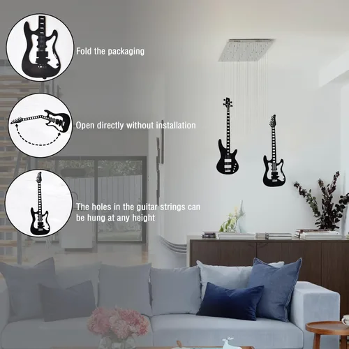 Vista 7 de wotieuns Decoración de pared de música de guitarra de metal para decoración de pared