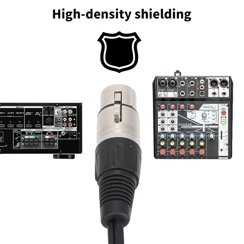 Vista 4 de 1 cable de audio XLR hembra a 2 machos, adaptador de cable de conexión de interconexión, cable de conexión divisor en Y para equipos de audio