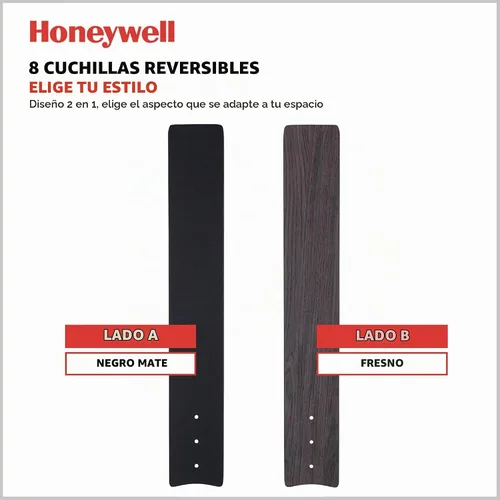 Vista 4 de Honeywell Ceiling Fans - Ventilador de techo Xerxes 51473-01, 62, negro mate