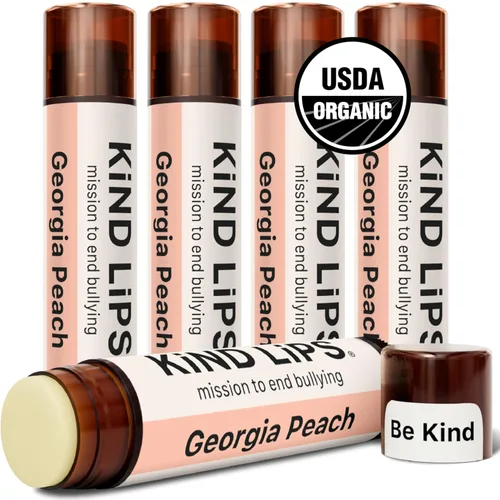 Vista 10 de Kind Lips Georgia Peach Organic Lip Balm Natural Hidratante Lip Care Paquete de 2