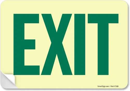 Vista 3 de SmartSign Letrero "Exit" Aluminio que brilla en la oscuridad de 7 x 10 pulgadas, fabricado en Estados Unidos