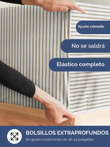 Vista 3 de Juego de sábanas de tamaño king, transpirables, refrescantes, con esquinas extraprofundas de 18-24 pulgadas, de ajuste fácil y seguro, suaves, sin