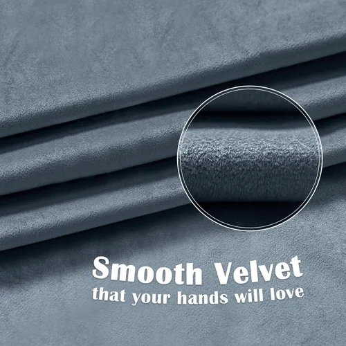 Vista 4 de Lazzzy Paquete de 2 fundas de almohada de terciopelo decorativas para sofá, cama, sofá, silla, funda de cojín azul suave, funda de almohada cuadrada