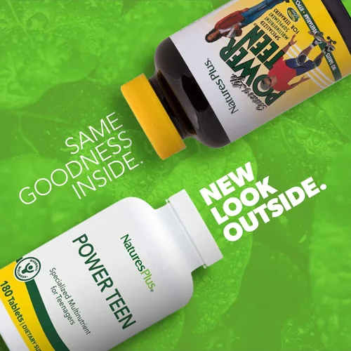 Vista 2 de NaturesPlus Source of Life Power Teen - 180 tabletas vegetarianas - Multivitamínico adolescente con minerales y alimentos integrales para enfoque