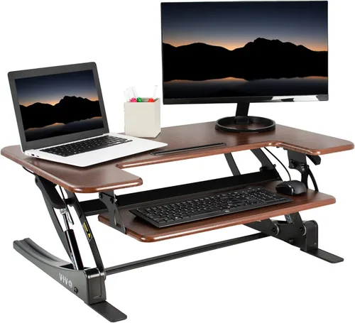 Vista 19 de Vivo 32 Pulgadas Escritorio de Pie Ajustable en Altura, V Series, Convertidor Rápido de Sentarse a Pararse, Estación de Trabajo con Soporte