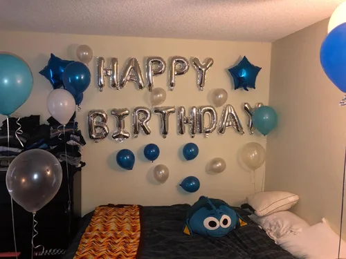 Vista 7 de iPartycool 50 globos decorativos de feliz cumpleaños, 3D de papel de aluminio reutilizable de alta calidad y estrella grande ecológica y globos