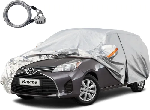 Vista 11 de Kayme - Funda impermeable para automóvil para todo tipo de clima, con candado y cierre; protección contra la lluvia y el sol