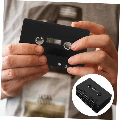 Vista 4 de 4 cintas de casete en blanco para pared, adornos negros vintage para eventos temáticos, fáciles de instalar para proyectos de manualidades