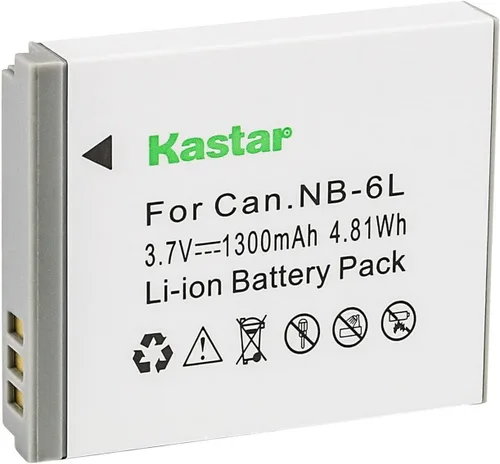 Vista 6 de Kastar Paquete de 4 baterías NB-6L de 3.7 V 1300 mAh de repuesto para Canon PowerShot SX530 HS, PowerShot SX540 HS, PowerShot SX600 HS, PowerShot