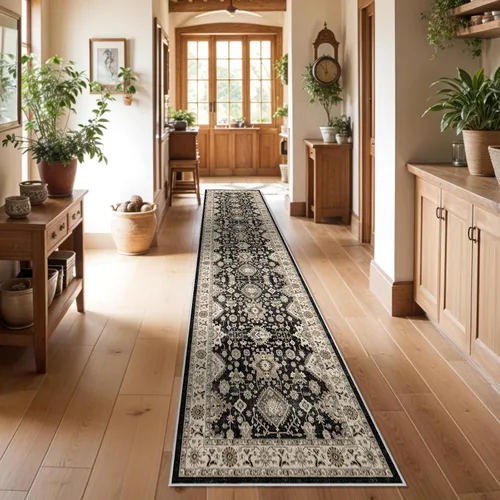 Vista 40 de Alfombra de pasillo lavable de 2 x 3: alfombras antideslizantes con parte trasera de goma, alfombra de cocina suave, alfombra pasillo estilo granja