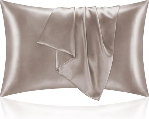 Vista 150 de BEDELITE Funda de almohada de satén para cabello y piel, súper suave y refrescante similar a las fundas de almohada de seda, paquete de 2 con cierre
