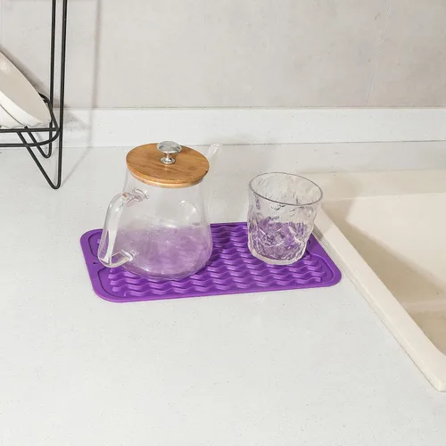 Vista 1031 de MicoYang Alfombrilla de Silicona para Secar Platos de Múltiples Usos, Fácil de Limpiar, Ecológica, Alfombrilla de Silicona Resistente al Calor