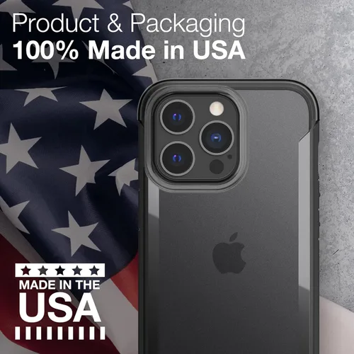 Vista 3 de RAPTIC Terrain - Funda para iPhone 13 Pro, biodegradable y fabricada en Estados Unidos, protección contra caídas de 10 pies, color negro