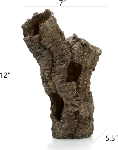 Vista 3 de Gran piel de reptil, 12", decoración de acuario, escondite territorial de peces, casa de escondite, decoración de reptiles pecera dec