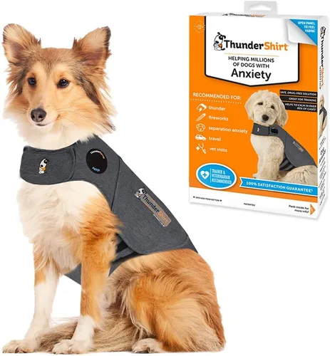 Vista 10 de ThunderShirt para perros, pequeño, gris jaspeado, clásico, chaleco calmante para aliviar la ansiedad del perro Gris Heather
