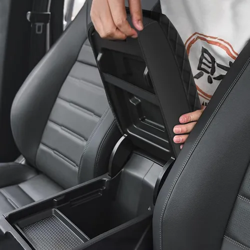 Vista 2 de AOMSAZTO Reposabrazos de Altura para Honda Civic 2006-2011 Negro de Cuero Central