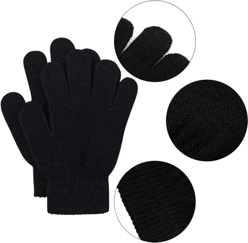 Vista 2 de Cooraby - 12 pares de guantes de invierno para niños, elásticos y cálidos, para niños o niñas