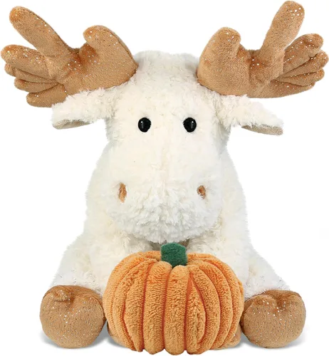 DolliBu Animal de peluche súper suave y elegante con decoración de calabaza y personalización, animal de peluche para otoño, Halloween y Acción de