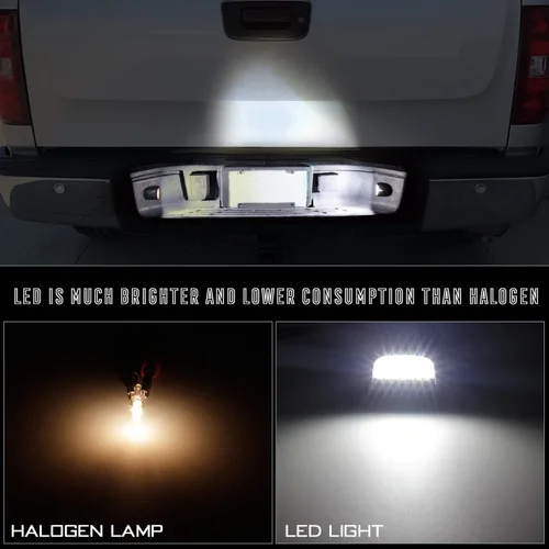 Vista 3 de RUXIFEY - Lámparas LED para matrícula compatibles con Silverado Suburban Tahoe GMC Sierra 1500 2500 3500 HD Escalade EXT, 6000 K, color blanco