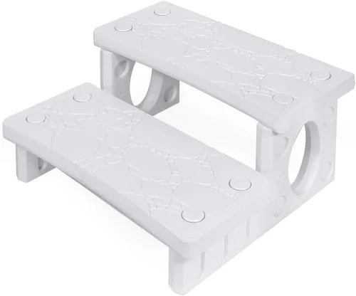 Vista 9 de XtremepowerUS Escalones Premium Multiusos de 2 Peldaños para Spa Bañera de Hidromasaje Piscina Caravana Cámper Escalones de Cubierta Ligeros con Gris