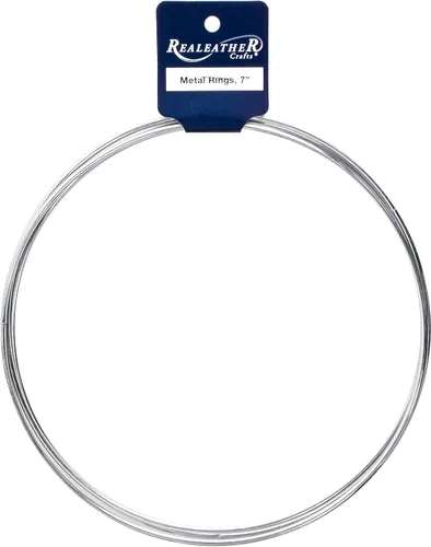 Realeather Crafts Anillos de metal de zinc, 7 pulgadas, 3/paquete, blanco, 1 paquete