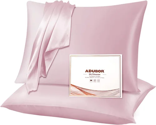 Vista 16 de Adubor Funda de almohada 100% de seda, fundas de almohada de seda de morera, 23 fibras de grado Momme 6A, funda de almohada de seda para la salud