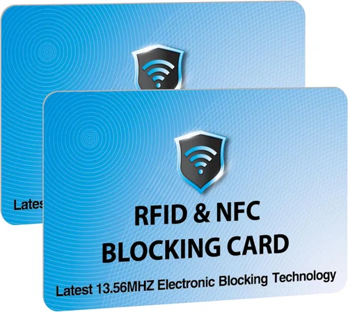Vista 27 de SaiTech IT Paquete de 5 Tarjetas de Bloqueo RFID, Una Tarjeta Protege Toda la Billetera y Cartera, Protector de Tarjetas de Débito y Crédito