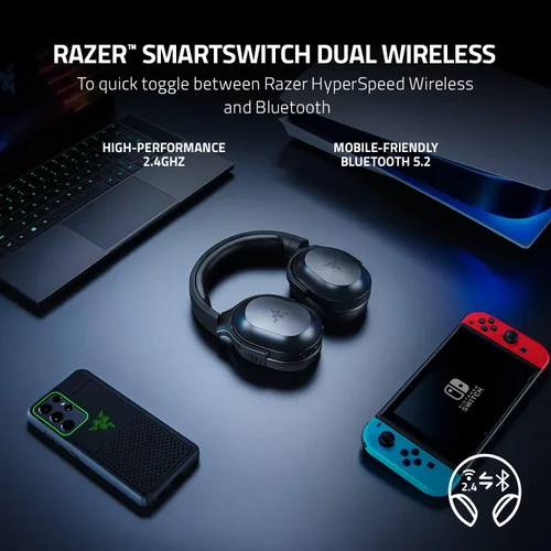 Vista 2 de Razer Barracuda X - Auriculares inalámbricos para juegos y móviles PC Playstation Switch Android iOS modelo 2022 inalámbrico de 24 GHz Bluetooth