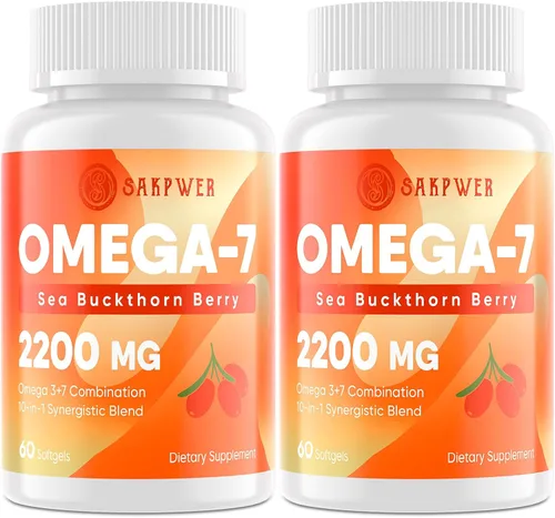 Vista 8 de Aceite de espino cerval de mar omega-7 con aceite de pescado omega-3 EPA/DHA, cinamomo, fenogreco, ALA, té verde, pimienta de cayena, cúrcuma