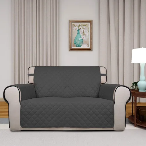 Vista 536 de PureFit - Funda de sofá acolchada reversible, protector de muebles impermeable, funda de sofá lavable con correas antideslizantes y elásticas