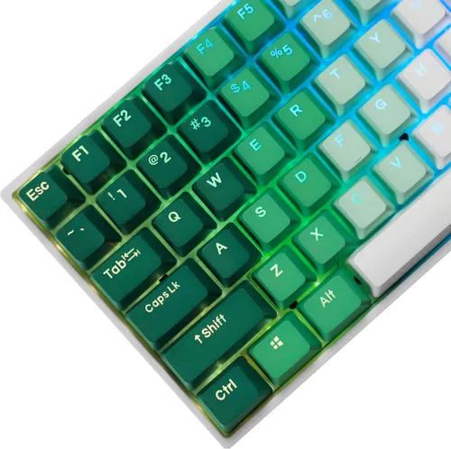 Vista 11 de YMDK Double Shot 108 Teclas teñidas PBT con brillo trasero, perfil OEM, teclas retroiluminadas arcoíris de carbono atardecer para teclado mecánico
