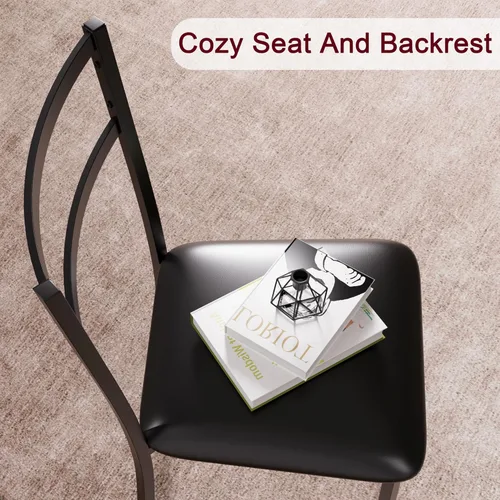 Vista 18 de GAOMON Juego de mesa de comedor para 2, mesa de cocina y sillas para 2 personas con sillas tapizadas, juego de mesa de comedor de 3 piezas, juego