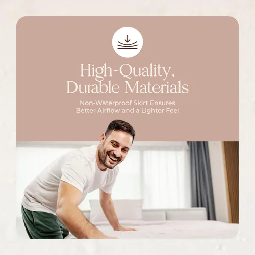 Vista 8 de Protector de colchón orgánico impermeable Cal King – Protector de colchón 100% impermeable con protección de triple capa extrasuave, silencioso