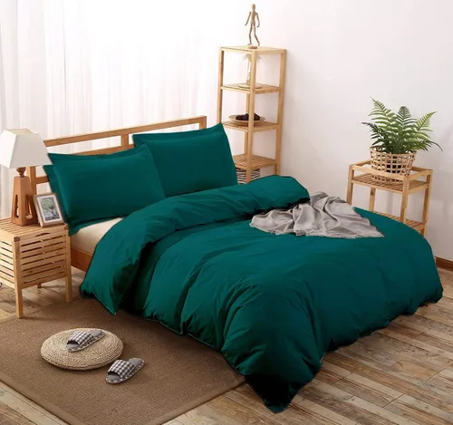 Vista 12 de 1 funda de edredón de 800 hilos, 1 pieza con cierre de botón y lazos en las esquinas y 2 fundas de almohada, juego de funda de edredón refrescante