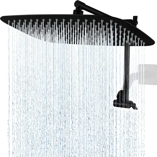 Vista 13 de G-Promise Regadera de lluvia de metal de 10 pulgadas con brazo de extensión ajustable de 13 pulgadas, cabezal de ducha de lluvia de alta presión