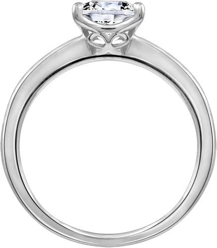 Vista 3 de Tienda Essentials Anillo solitario de plata de ley chapada en platino o oro fabricado con circonita cúbica Infinite Elements