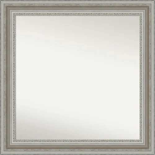 Vista 7 de Amanti Art Espejo de pared plateado de 27 x 21 pulgadas, espejo rectangular de baño de níquel cepillado para decoración de pared, sala de estar