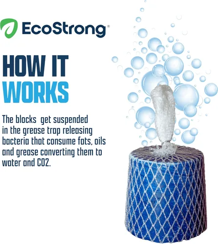 Vista 3 de Eco Strong Tratamiento comercial de trampa de grasa Limpiador de grasa interceptor Bloque microbiano que digiere continuamente las grasas
