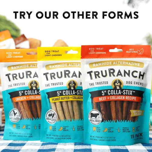 Vista 4 de TRURANCH Chips de colágeno – Golosinas de colágeno para perros – Golosinas saludables de larga duración para perros – Chips alternativos de cuero