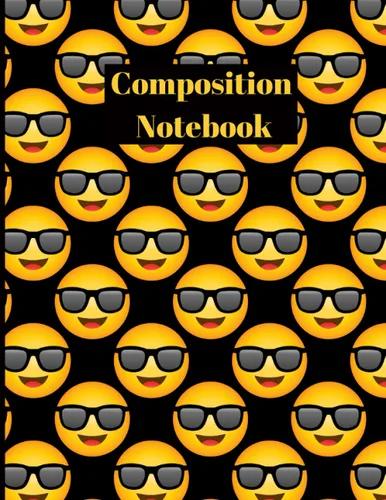 Composition Notebook Tough Guy Emoji Cover - Notebook College Ruled 120 Pages - Large 8.5 x 11
