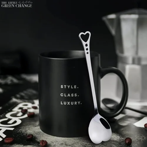 Vista 28 de Juego de 6 cucharas de café con mango de cerámica – Cucharas pequeñas de postre de 6.1" con diseño floral – Cuchara de acero inoxidable para té