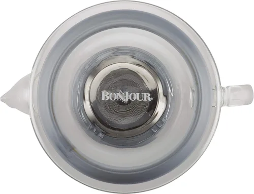 Vista 5 de BonJour 47953 Tetera de vidrio borosilicato con detalles de plata metálica, 1 pieza