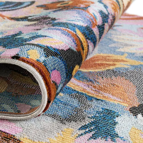 Vista 5 de Unique Loom Blossom Collection - Alfombra rectangular (5 pies 3 pulgadas x 7 pies 10 pulgadas, rectangular, multicolor y negro)