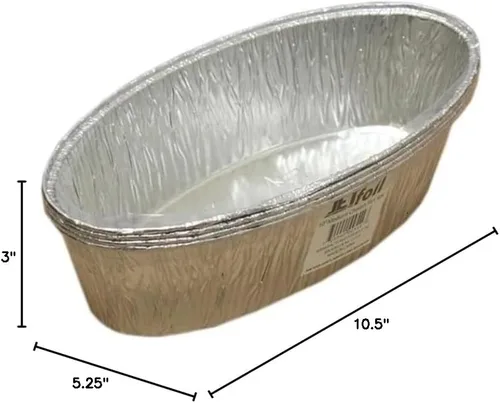 Vista 7 de JetFoil Moldes desechables de aluminio de 3 libras, ovalados medianos para Acción de Gracias, moldes de papel de aluminio 100% reciclables e ideales