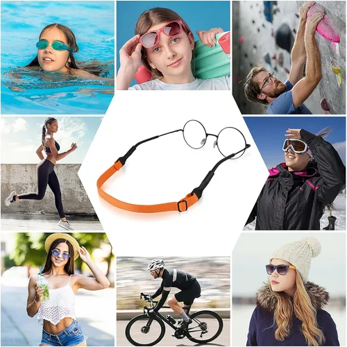 Vista 7 de Amabro Adjustable Glasses Straps, 4 PCS Universal Eyewear Retainer Lanyards No Tail for Men, Women, Kids