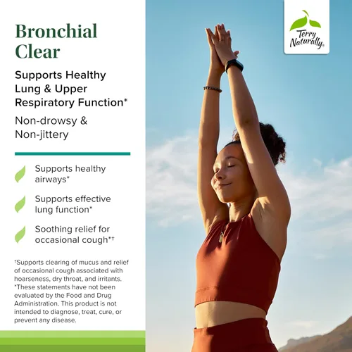 Vista 3 de Terry Naturally Bronchial Clear - Jarabe de 3.4 onzas líquidas - Apoya la función pulmonar saludable y respiratoria superior - Fórmula