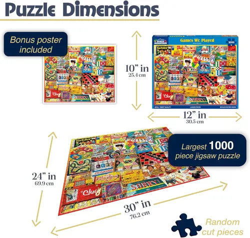 Vista 3 de White Mountain Puzzles Los juegos que jugamos - Rompecabezas de 1000 piezas