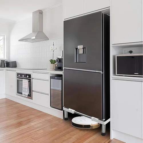 Vista 7 de SEISSO Mini soporte para nevera de altura ajustable de 7 a 8.2 pulgadas, soporte de lavadora ajustable grande con 4 pies ajustables, capacidad