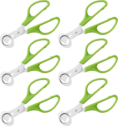 Tijeras de cortador de huevos de codorniz 6 uds herramienta de tijeras de huevo de cocina (verde)